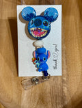 Blue alien badge reel