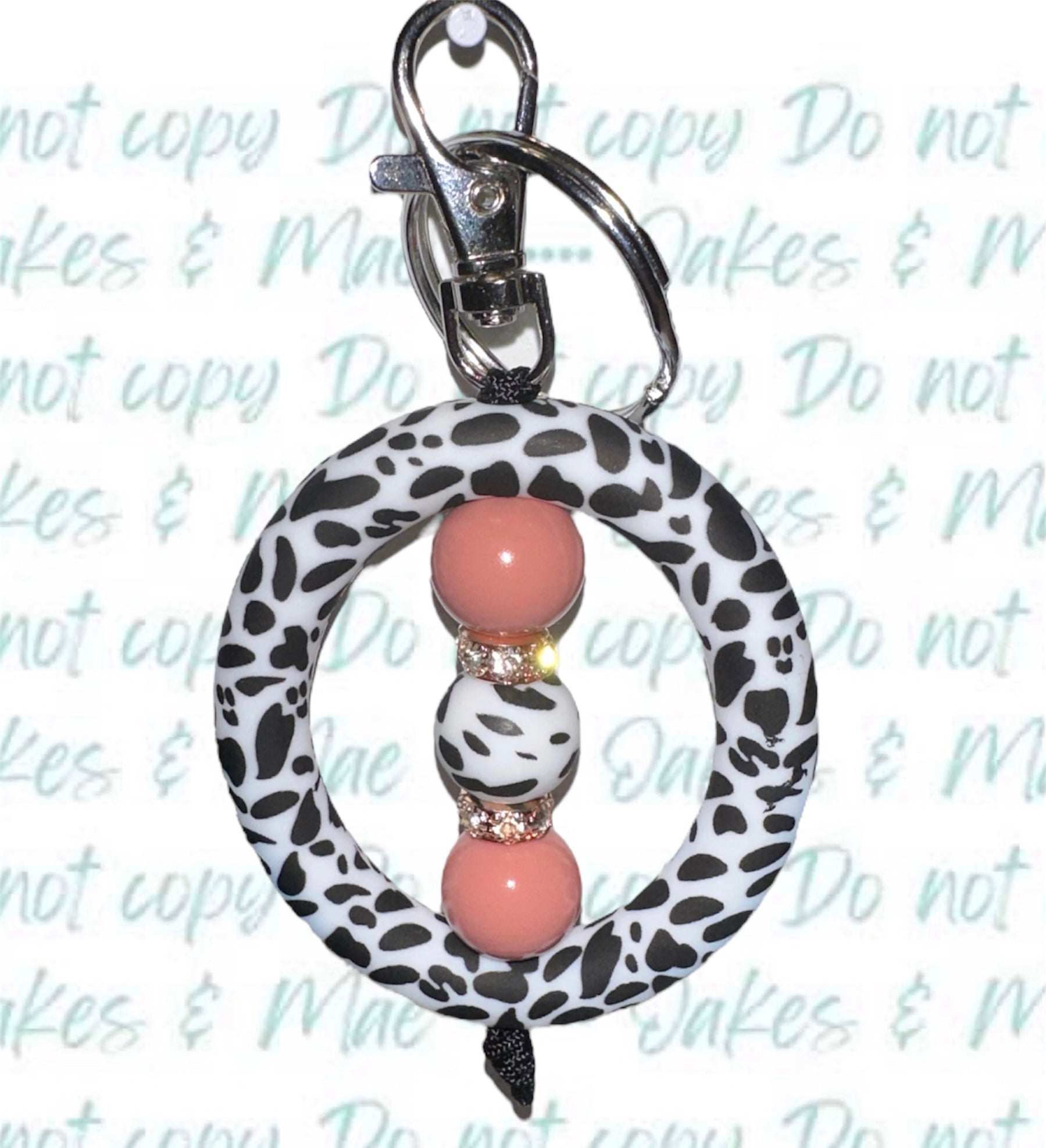 Cowprint Ring Keychain