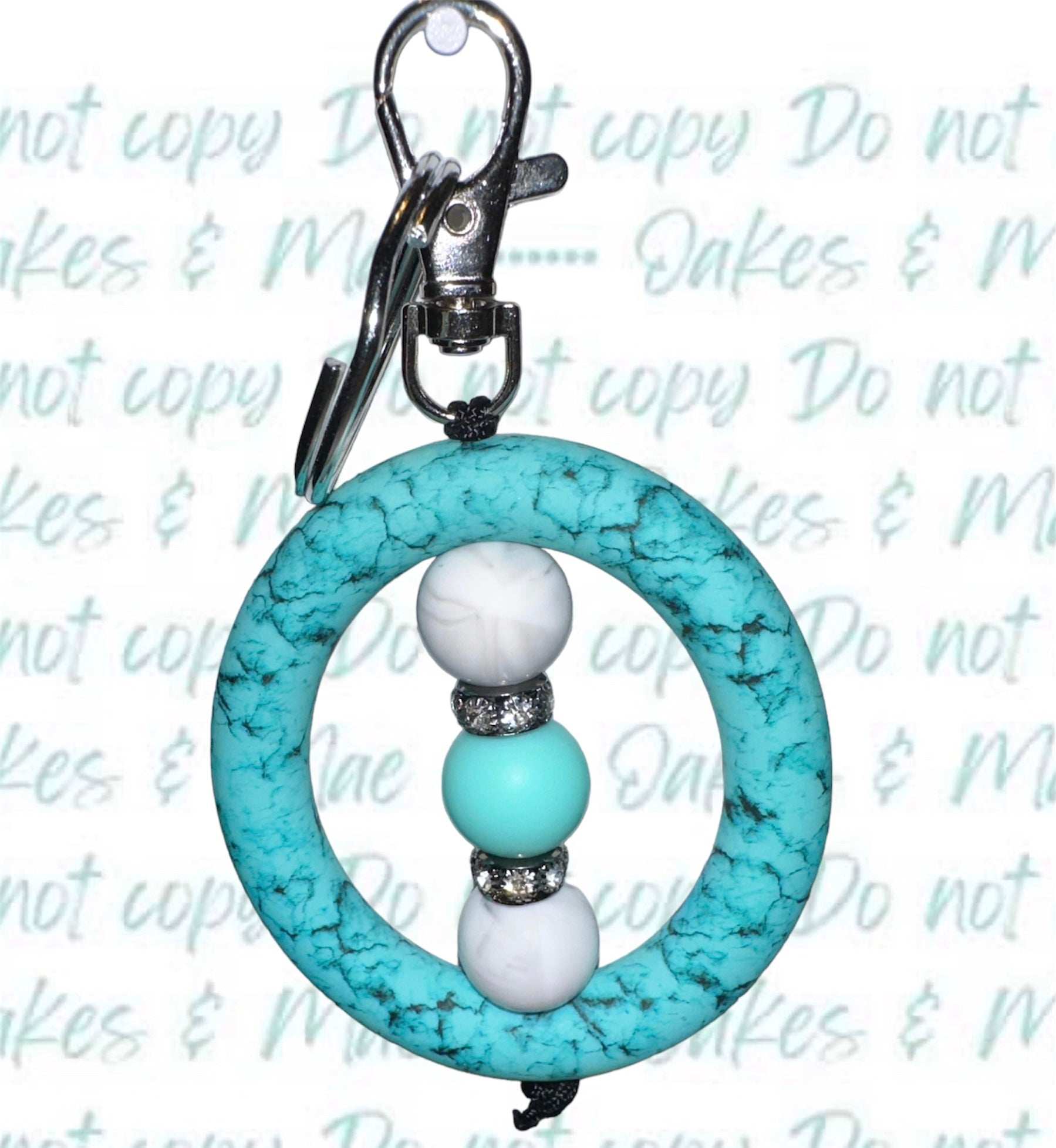 Turquoise Marble Ring Keychain