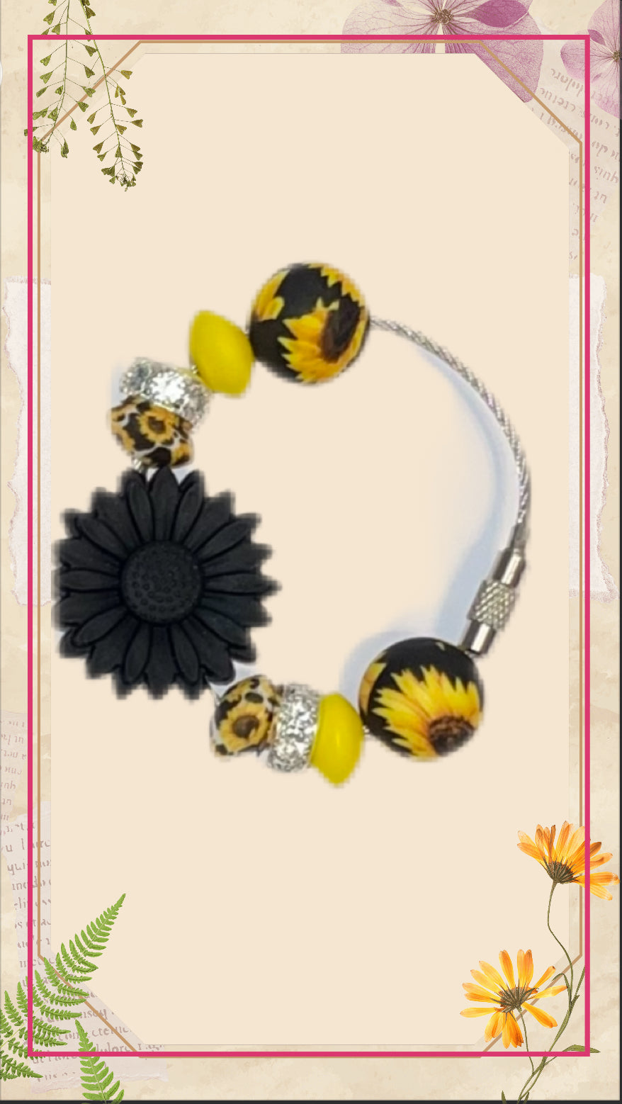 Sunflower cup charm